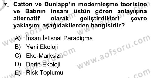 Davranış Bilimlerine Giriş Dersi 2018 - 2019 Yılı Yaz Okulu Sınav Soruları 7. Soru