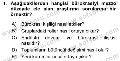 Davranış Bilimlerine Giriş Dersi Ara Sınavı Deneme Sınav Soruları 1. Soru