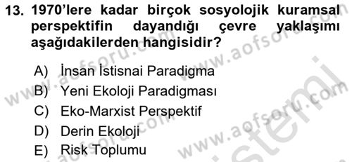 Davranış Bilimlerine Giriş Dersi Ara Sınavı Deneme Sınav Soruları 13. Soru