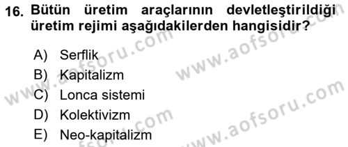 Davranış Bilimlerine Giriş Dersi 2019 - 2020 Yılı (Vize) Ara Sınav Soruları 16. Soru