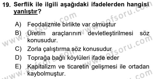 Davranış Bilimlerine Giriş Dersi 2019 - 2020 Yılı (Vize) Ara Sınav Soruları 19. Soru