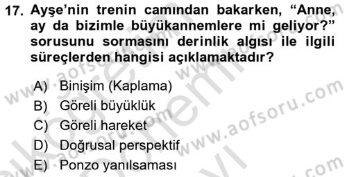 Davranış Bilimlerine Giriş Dersi 2019 - 2020 Yılı (Final) Dönem Sonu Sınav Soruları 17. Soru