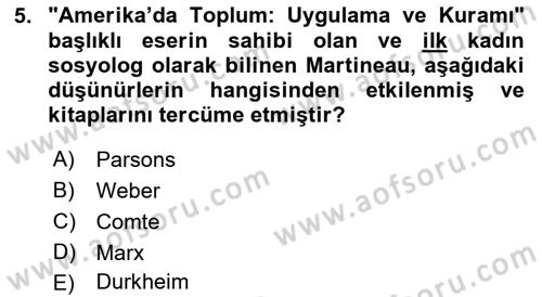 Davranış Bilimlerine Giriş Dersi 2019 - 2020 Yılı (Final) Dönem Sonu Sınav Soruları 5. Soru