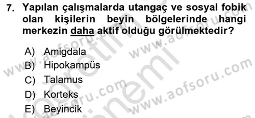 Davranış Bilimlerine Giriş Dersi 2019 - 2020 Yılı (Final) Dönem Sonu Sınav Soruları 7. Soru
