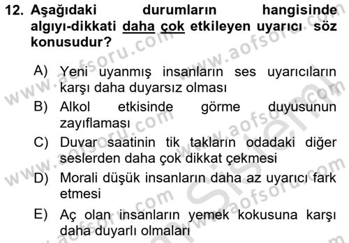 Davranış Bilimlerine Giriş Dersi 2020 - 2021 Yılı Yaz Okulu Sınav Soruları 12. Soru