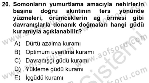 Davranış Bilimlerine Giriş Dersi 2020 - 2021 Yılı Yaz Okulu Sınav Soruları 20. Soru