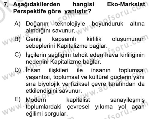 Davranış Bilimlerine Giriş Dersi 2020 - 2021 Yılı Yaz Okulu Sınav Soruları 7. Soru