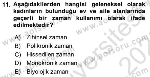 Davranış Bilimlerine Giriş Dersi 2021 - 2022 Yılı (Vize) Ara Sınavı 11. Soru