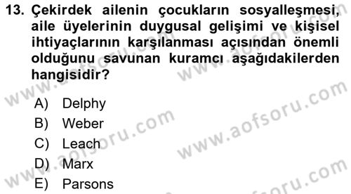Davranış Bilimlerine Giriş Dersi 2021 - 2022 Yılı (Vize) Ara Sınav Soruları 13. Soru