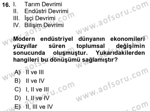 Davranış Bilimlerine Giriş Dersi 2021 - 2022 Yılı (Vize) Ara Sınav Soruları 16. Soru