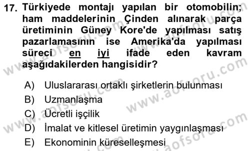 Davranış Bilimlerine Giriş Dersi 2021 - 2022 Yılı (Vize) Ara Sınav Soruları 17. Soru