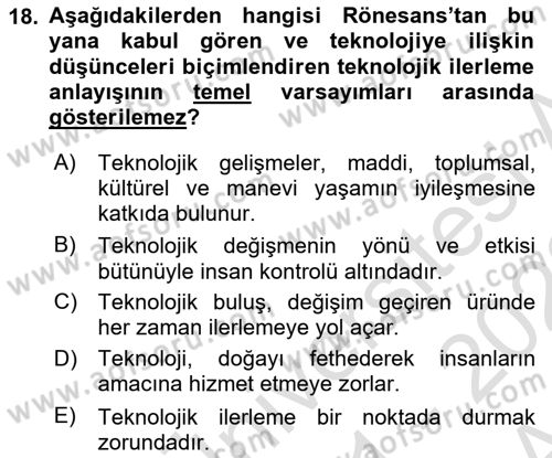 Davranış Bilimlerine Giriş Dersi 2021 - 2022 Yılı (Vize) Ara Sınav Soruları 18. Soru