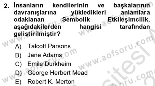Davranış Bilimlerine Giriş Dersi 2021 - 2022 Yılı (Vize) Ara Sınav Soruları 2. Soru