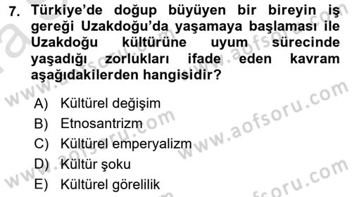 Davranış Bilimlerine Giriş Dersi 2021 - 2022 Yılı (Vize) Ara Sınav Soruları 7. Soru
