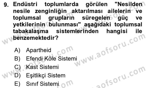 Davranış Bilimlerine Giriş Dersi 2021 - 2022 Yılı (Vize) Ara Sınav Soruları 9. Soru