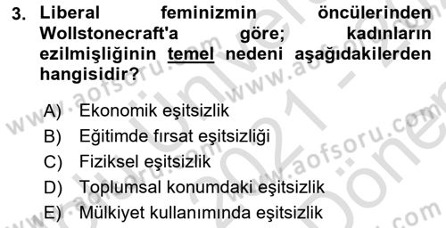 Davranış Bilimlerine Giriş Dersi 2021 - 2022 Yılı (Final) Dönem Sonu Sınav Soruları 3. Soru