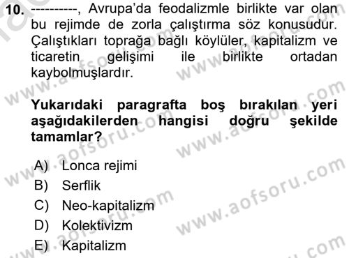 Davranış Bilimlerine Giriş Dersi 2021 - 2022 Yılı Yaz Okulu Sınav Soruları 10. Soru