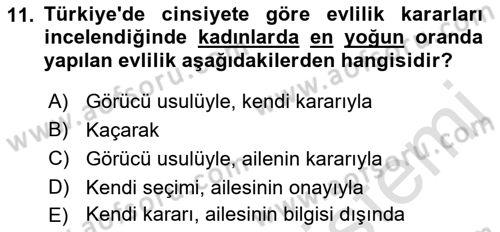 Davranış Bilimlerine Giriş Dersi 2021 - 2022 Yılı Yaz Okulu Sınav Soruları 11. Soru