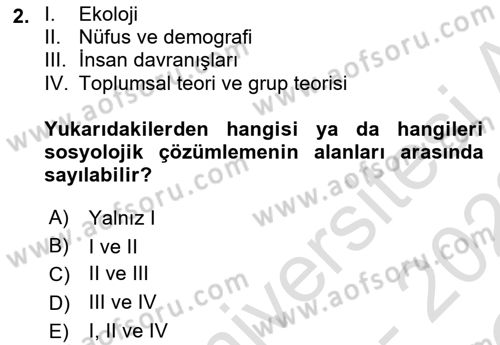Davranış Bilimlerine Giriş Dersi 2021 - 2022 Yılı Yaz Okulu Sınav Soruları 2. Soru
