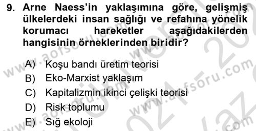 Davranış Bilimlerine Giriş Dersi 2021 - 2022 Yılı Yaz Okulu Sınav Soruları 9. Soru