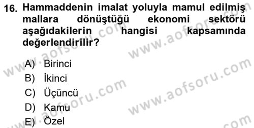 Davranış Bilimlerine Giriş Dersi 2022 - 2023 Yılı (Vize) Ara Sınav Soruları 16. Soru