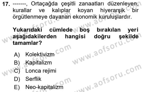 Davranış Bilimlerine Giriş Dersi 2022 - 2023 Yılı (Vize) Ara Sınav Soruları 17. Soru