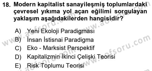 Davranış Bilimlerine Giriş Dersi 2022 - 2023 Yılı (Vize) Ara Sınav Soruları 18. Soru