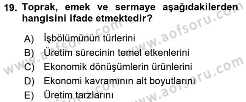Davranış Bilimlerine Giriş Dersi 2022 - 2023 Yılı (Vize) Ara Sınav Soruları 19. Soru