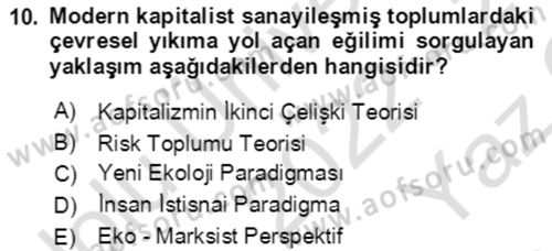 Davranış Bilimlerine Giriş Dersi 2022 - 2023 Yılı Yaz Okulu Sınav Soruları 10. Soru