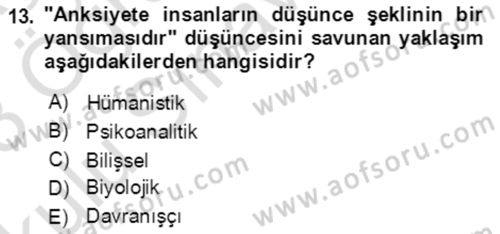 Davranış Bilimlerine Giriş Dersi 2022 - 2023 Yılı Yaz Okulu Sınav Soruları 13. Soru