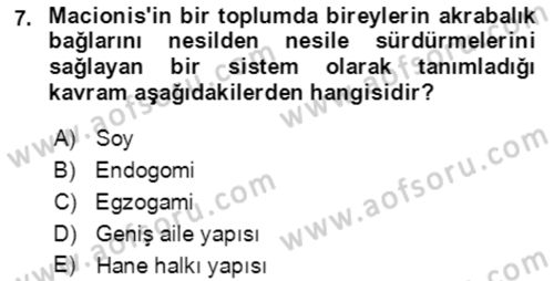 Davranış Bilimlerine Giriş Dersi 2022 - 2023 Yılı Yaz Okulu Sınav Soruları 7. Soru