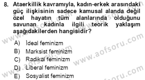 Davranış Bilimlerine Giriş Dersi 2022 - 2023 Yılı Yaz Okulu Sınav Soruları 8. Soru