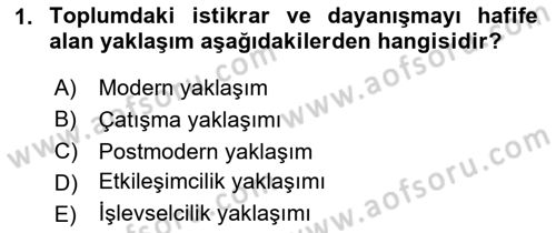 Davranış Bilimlerine Giriş Dersi 2023 - 2024 Yılı (Vize) Ara Sınav Soruları 1. Soru