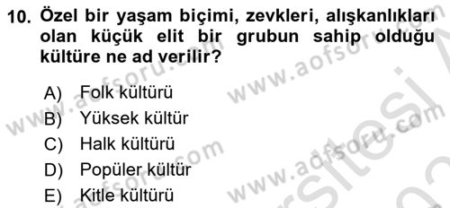 Davranış Bilimlerine Giriş Dersi 2023 - 2024 Yılı (Vize) Ara Sınav Soruları 10. Soru