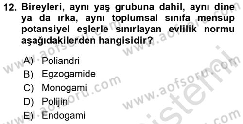 Davranış Bilimlerine Giriş Dersi 2023 - 2024 Yılı (Vize) Ara Sınav Soruları 12. Soru