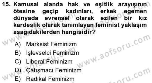 Davranış Bilimlerine Giriş Dersi 2023 - 2024 Yılı (Vize) Ara Sınav Soruları 15. Soru