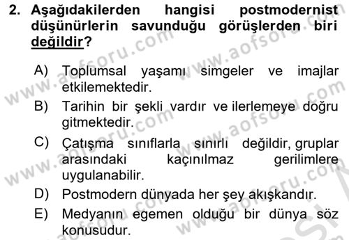 Davranış Bilimlerine Giriş Dersi 2023 - 2024 Yılı (Vize) Ara Sınav Soruları 2. Soru