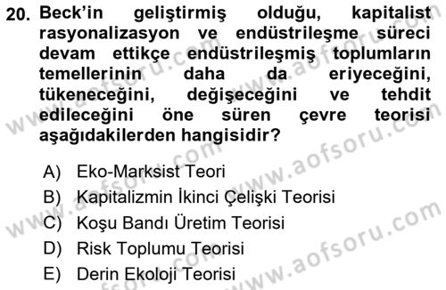 Davranış Bilimlerine Giriş Dersi 2023 - 2024 Yılı (Vize) Ara Sınav Soruları 20. Soru