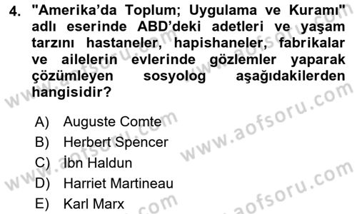 Davranış Bilimlerine Giriş Dersi 2023 - 2024 Yılı (Vize) Ara Sınav Soruları 4. Soru