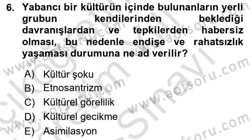 Davranış Bilimlerine Giriş Dersi 2023 - 2024 Yılı (Vize) Ara Sınav Soruları 6. Soru