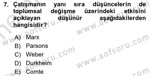 Davranış Bilimlerine Giriş Dersi 2023 - 2024 Yılı (Vize) Ara Sınav Soruları 7. Soru