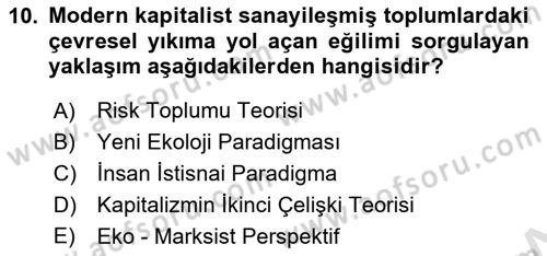 Davranış Bilimlerine Giriş Dersi 2023 - 2024 Yılı (Final) Dönem Sonu Sınav Soruları 10. Soru