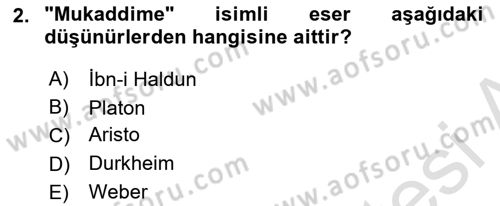 Davranış Bilimlerine Giriş Dersi 2023 - 2024 Yılı (Final) Dönem Sonu Sınav Soruları 2. Soru