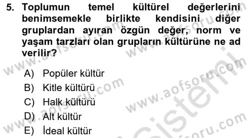Davranış Bilimlerine Giriş Dersi 2023 - 2024 Yılı (Final) Dönem Sonu Sınav Soruları 5. Soru