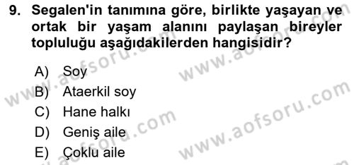 Davranış Bilimlerine Giriş Dersi 2023 - 2024 Yılı (Final) Dönem Sonu Sınav Soruları 9. Soru