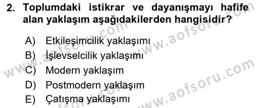 Davranış Bilimlerine Giriş Dersi 2023 - 2024 Yılı Yaz Okulu Sınav Soruları 2. Soru