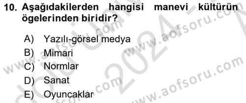 Davranış Bilimlerine Giriş Dersi Ara Sınavı Deneme Sınav Soruları 10. Soru