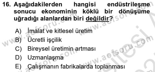 Davranış Bilimlerine Giriş Dersi Ara Sınavı Deneme Sınav Soruları 16. Soru