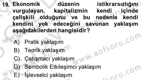Davranış Bilimlerine Giriş Dersi Ara Sınavı Deneme Sınav Soruları 19. Soru