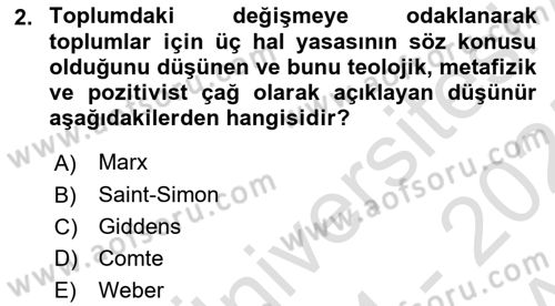 Davranış Bilimlerine Giriş Dersi 2024 - 2025 Yılı (Vize) Ara Sınav Soruları 2. Soru